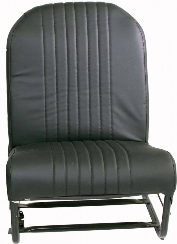 Citroen-2CV - 2CV, stoelhoes voorstoel links, Symetric. Zwart kunstleer. De zijkanten zijn gesloten. Gem