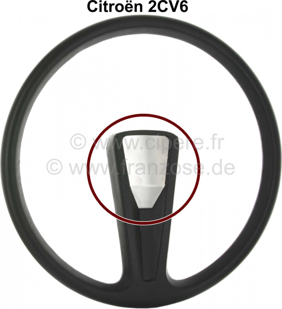 Citroen-2CV - Roestvrijstalen stuurnaafdeksel, voor 1-spaaks stuurwiel. Geschikt voor Citroen 2CV, gemon