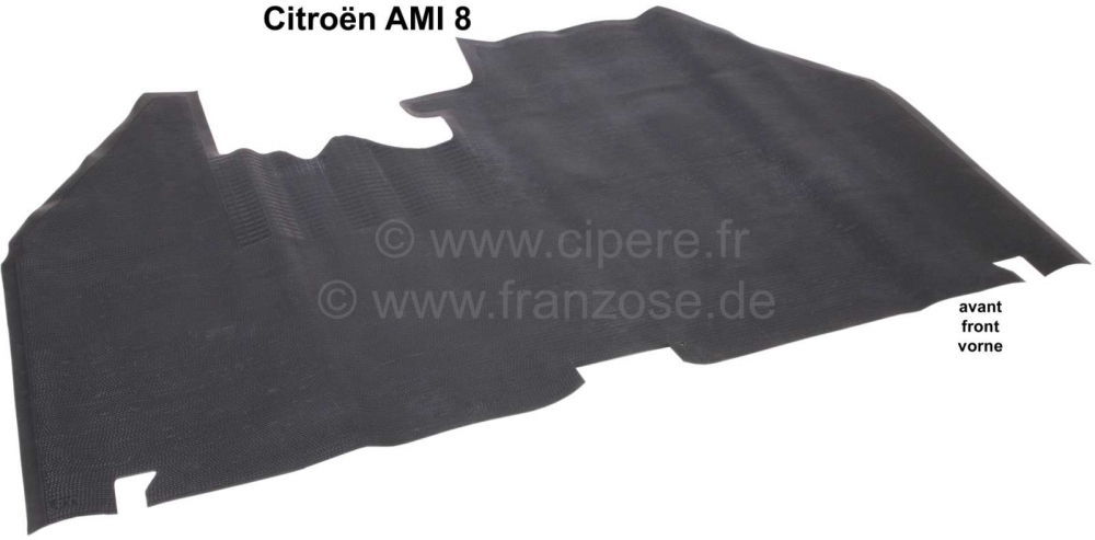 Citroen-2CV - Rubberen mat vooraan, voor Citroen AMI8.