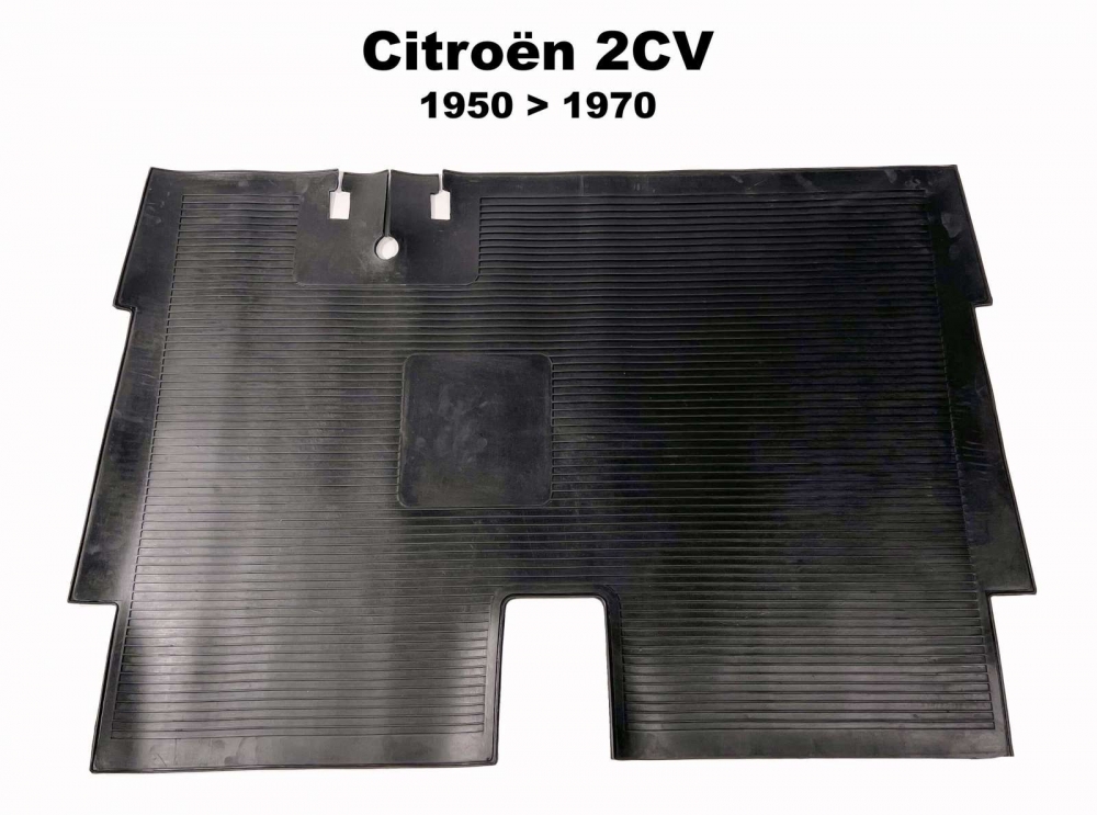 Citroen-DS-11CV-HY - Rubberen mat vooraan, voor Citroen 2CV met voorbank. Voor voertuigen met rechtopstaande pe