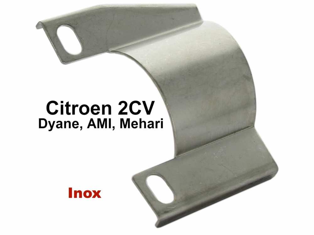 Citroen-2CV - 2CV6, uitlaat voordemper afschermplaat, ter bescherming van de handremkabel. Geschikt voor