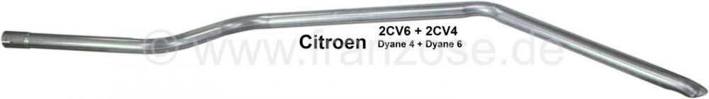 Citroen-2CV - 2CV6, uitlaatpijp. Reproductie - merk uit Europa. Geschikt voor Citroen 2CV6 + 2CV4, Dyane