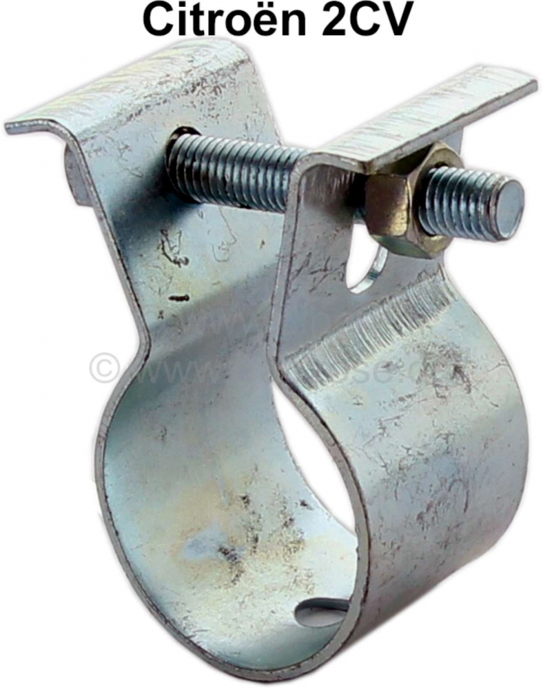 Citroen-2CV - 2CV6, uitlaatpijpklem, voor Citroën 2CV6 + 2CV4.  Deze uitlaatklemmen worden over de uitl