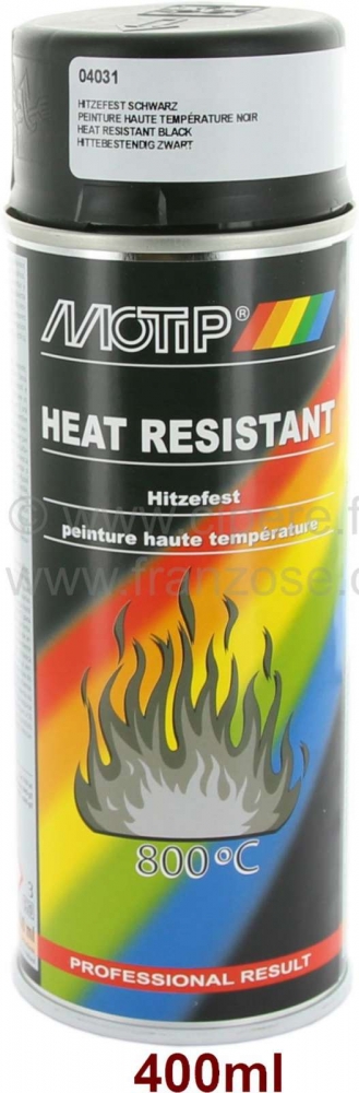 Renault - Spuitverf hittebestendig tot 800°C, 400ml, kleur zwart.
