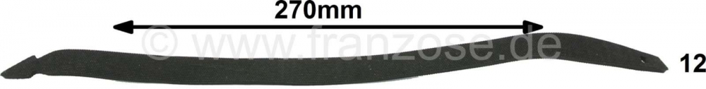 Citroen-2CV - Rubberen kabelbinder, zoals het origineel, 270 mm lang, 12 mm breed, voor motorcompartimen