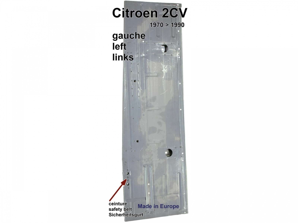 Citroen-2CV - 2CV, vloerplaat links. Voor Citroen 2CV gebouwd na 1970 tot het einde van de productie (mo