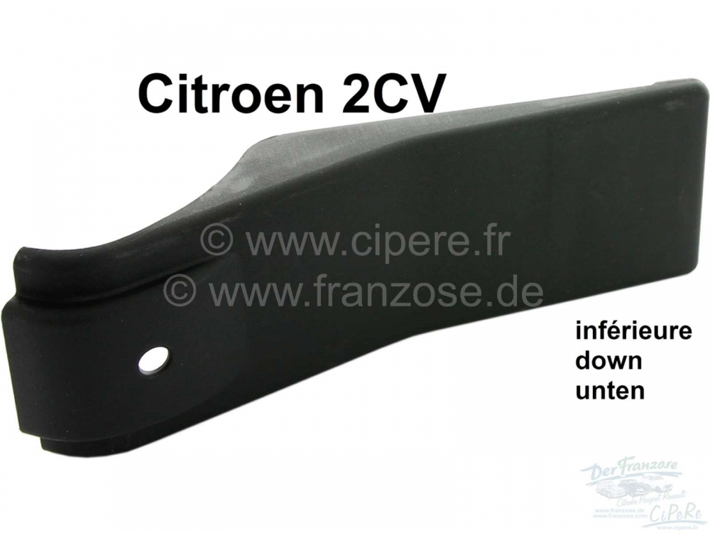 Citroen-2CV - 2CV, afdekking onderste deurscharnier. (Plastic afdekking die op het scharnier wordt gedru