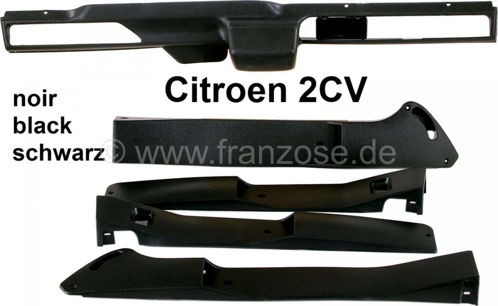 Citroen-2CV - Bovenkant dashboard (gemaakt van kunststof) + 4 bovenkant deurpanelen (gemaakt van kunstst