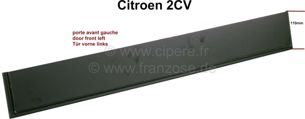 Citroen-2CV - 2CV, buitendeur reparatiepaneel, linker voordeur, voor Citroen 2CV.
