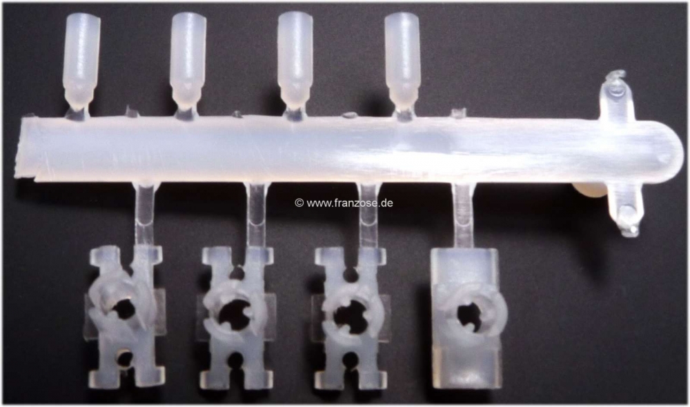 Citroen-2CV - Dyane, clip voor de sierlijst op de deur. (1 set = 4 stuks). Geschikt voor Citroen Dyane *