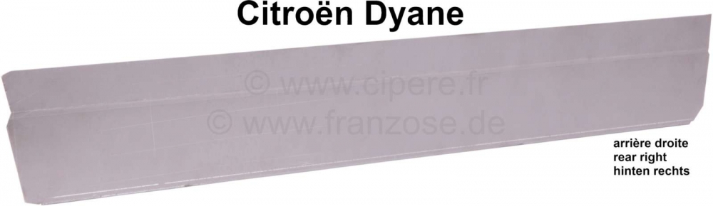 Citroen-2CV - Dyane, reparatiepaneel rechter achterdeur, voor Citroën Dyane.