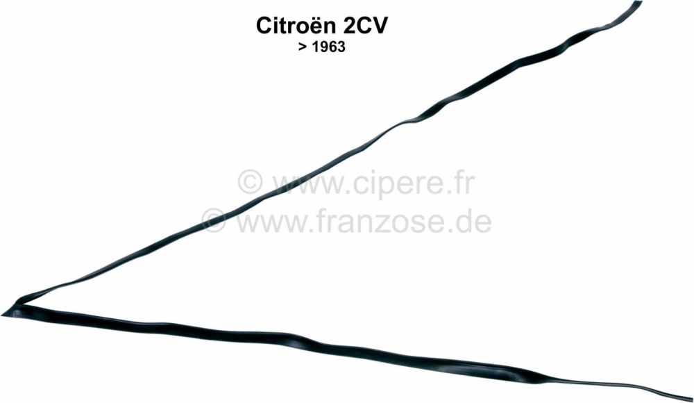 Citroen-2CV - 2CV oud, deurrubber voor zelfmoorddeur rechts. Reproductie. Geschikt voor Citroen 2CV tot 