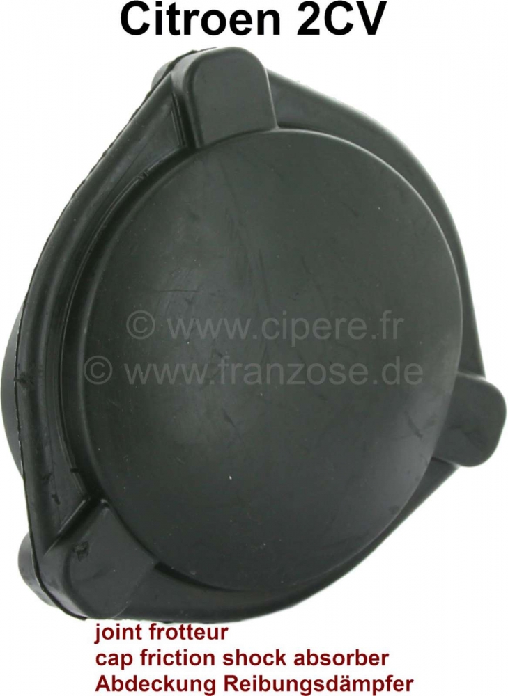 Citroen-2CV - Afdekkapje voor wrijvingsdemperrubber. Geschikt voor Citroen 2CV vanaf 1955, reproductie.
