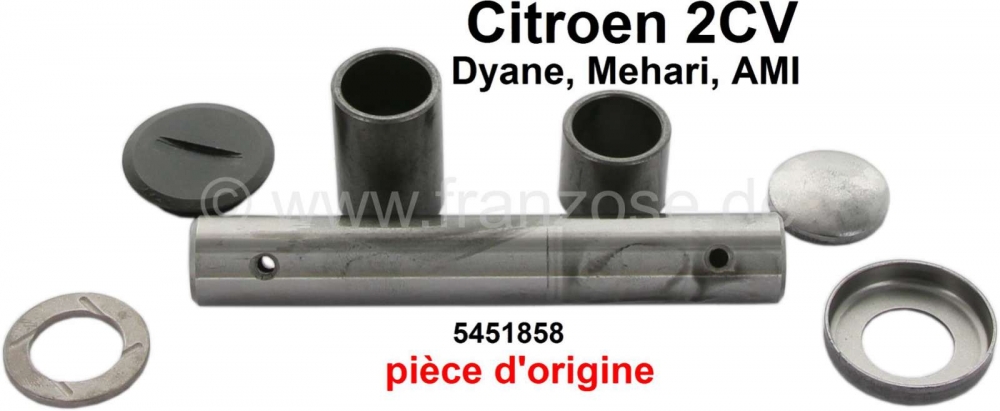 Citroen-2CV - Borgpen voor Citroen 2CV (origineel), compleet met hulzen en vulringen (2,0 + 2,0 + 3,0mm)