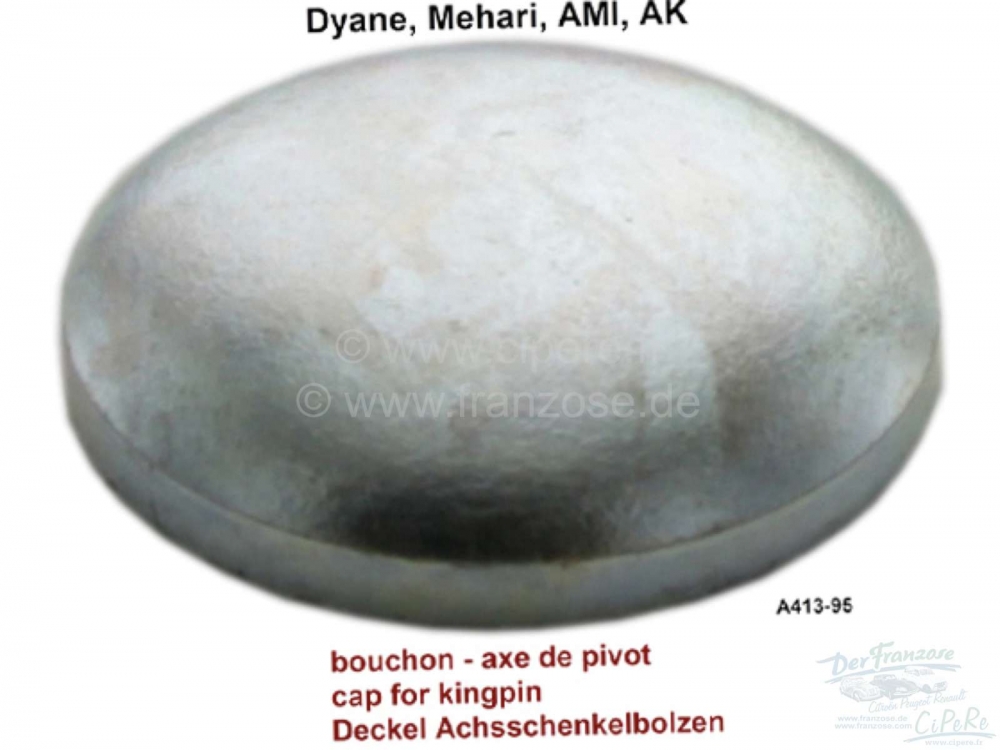 Citroen-2CV - Kingpin dop (de dop wordt in de bovenkant van de wielnaaf geslagen). Geschikt voor Citroen