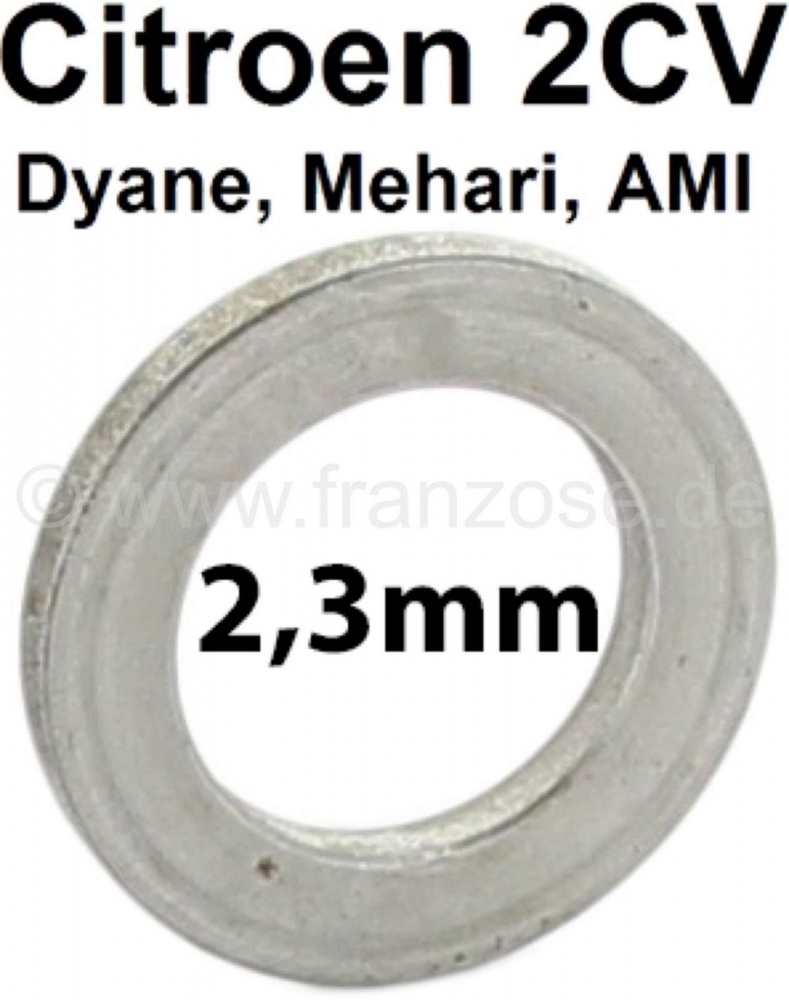 Citroen-2CV - Kingpin vulring (afstandsschijf). Dikte: 2,3 mm. Geschikt voor Citroen 2CV. Per stuk! Of. 