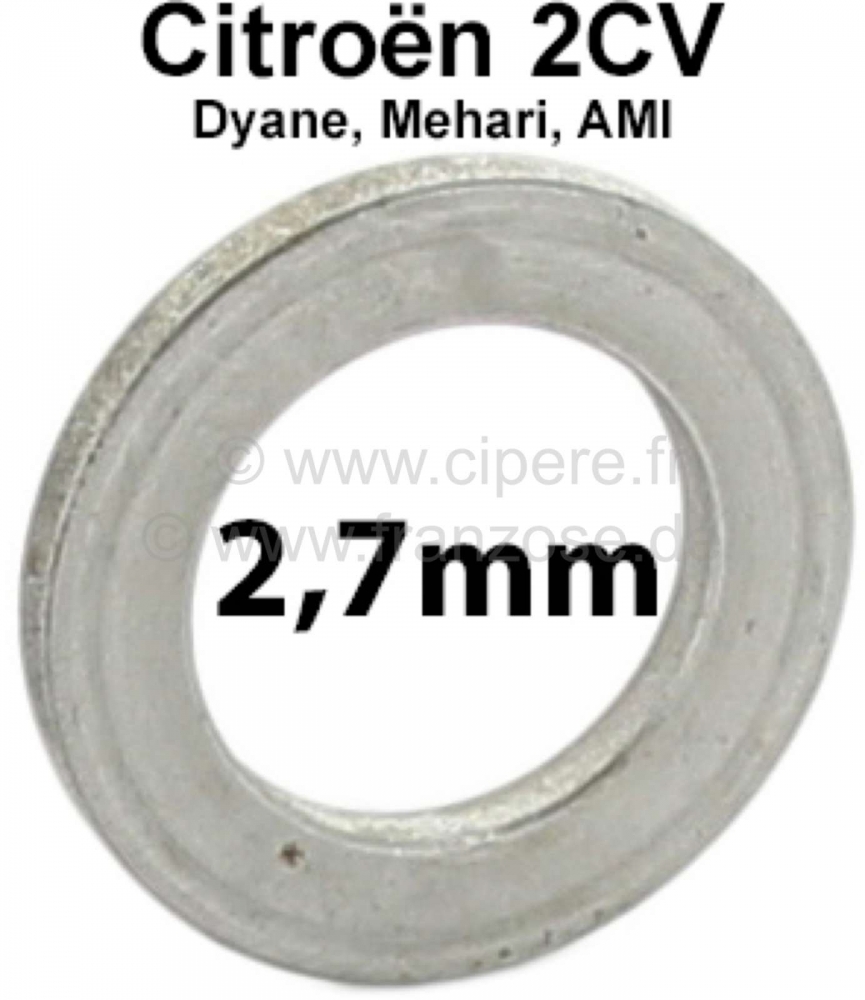 Citroen-2CV - Kingpin vulring (afstandsschijf). Dikte: 2,7 mm. Geschikt voor Citroen 2CV. Per stuk! Of. 