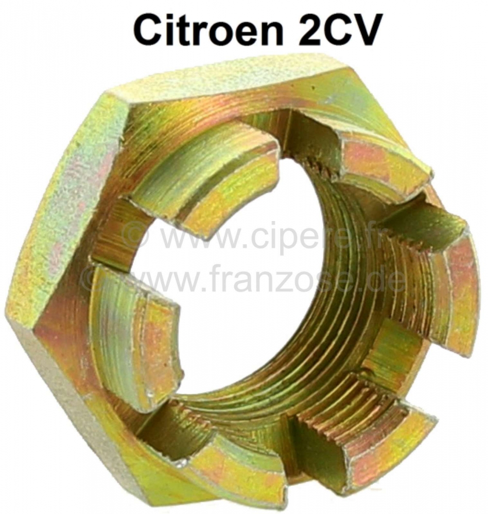 Citroen-2CV - Kroonmoer aandrijfas, geschikt voor Citroen 2CV + Citroen GS.  Reproductie. Aandraaimoment