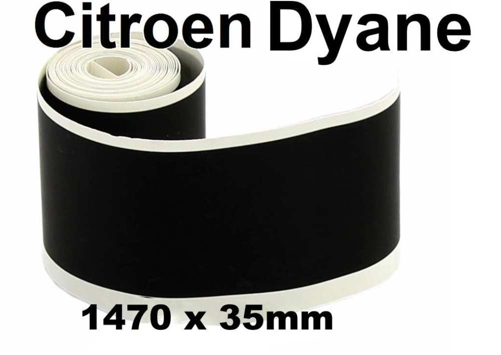 Citroen-2CV - Dyane, zelfklevende strip voor de voorbumper. Afmeting: 35 x 1470mm. Geschikt voor de voor