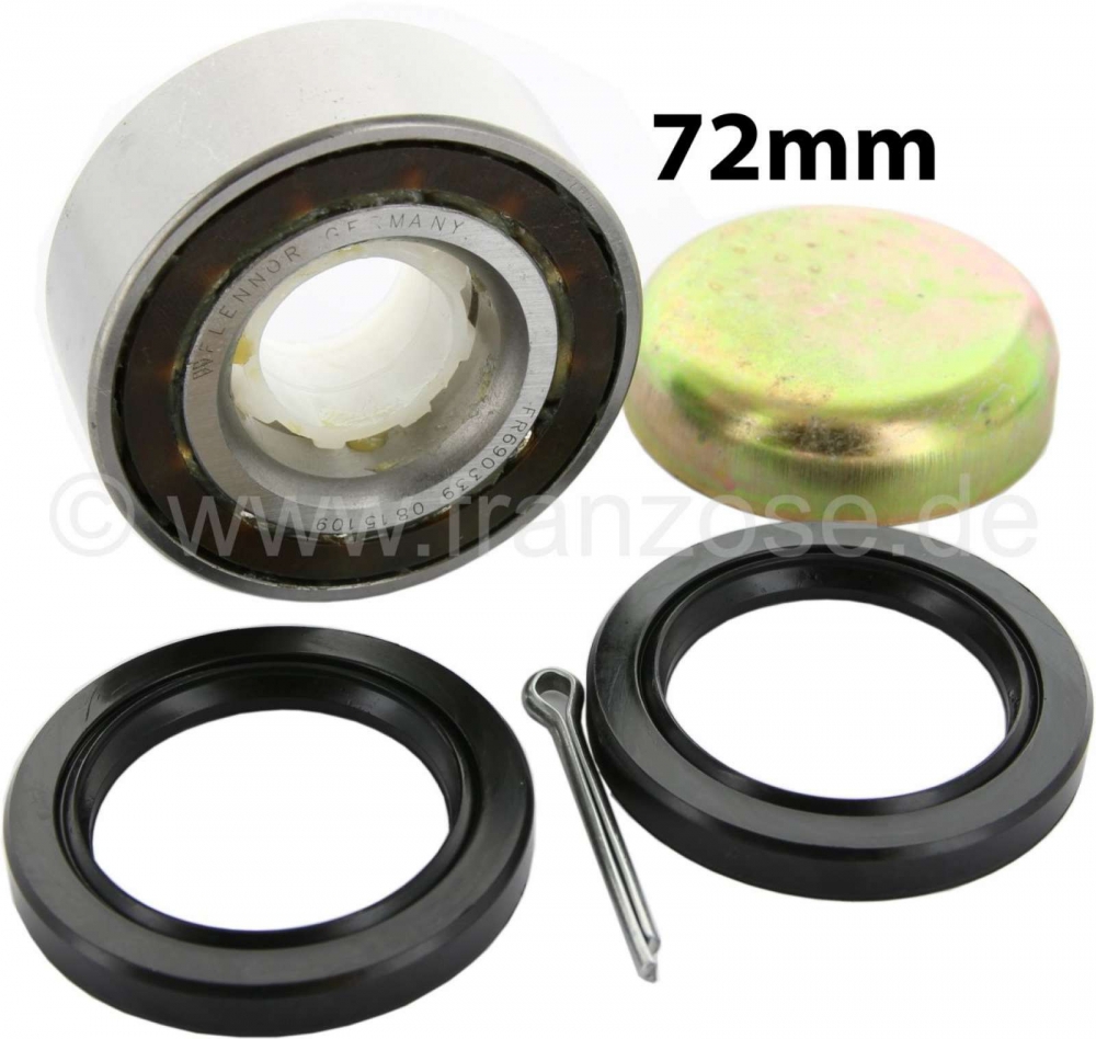 Citroen-2CV - Wiellagerset voor Citroen 2CV, achter. (incl. oliekeerring + vetkap). Geschikt voor alle b