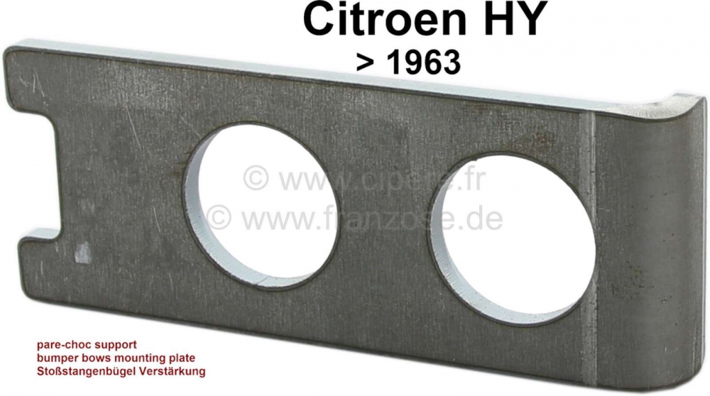 Citroen-DS-11CV-HY - Achterbumpersteun: Bevestigingsverstevigingsplaat (op de achterste dwarsbalk). Geschikt vo