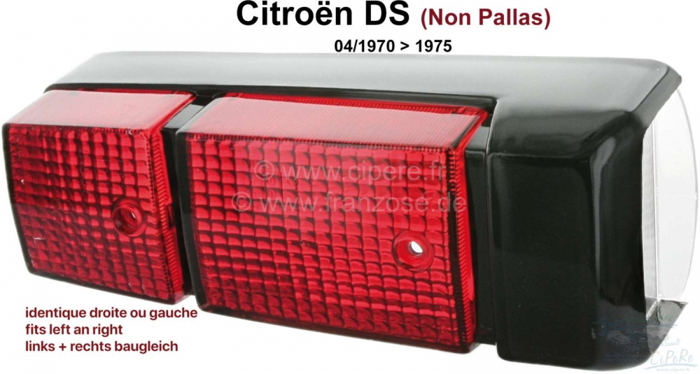 Sonstige-Citroen - Achterlichtkap, geschikt voor Citroen DS Non Pallas. Kleur: zwart. Montage links of rechts