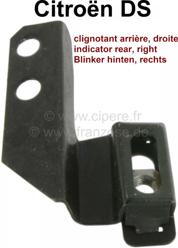 Citroen-DS-11CV-HY - Knipperlicht rechtsachter. Bevestigingsbeugel voor de achterste richtingaanwijzer in roest