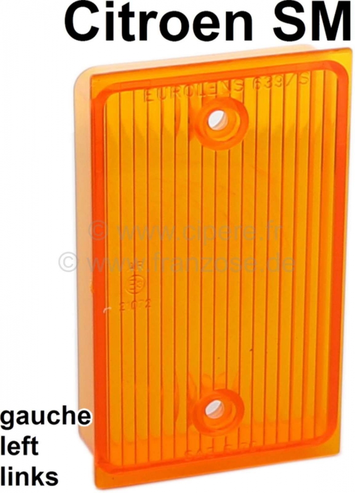 Citroen-DS-11CV-HY - SM, achteruitrijlichtkap links. Kleur: oranje. Geschikt voor Citroën SM.