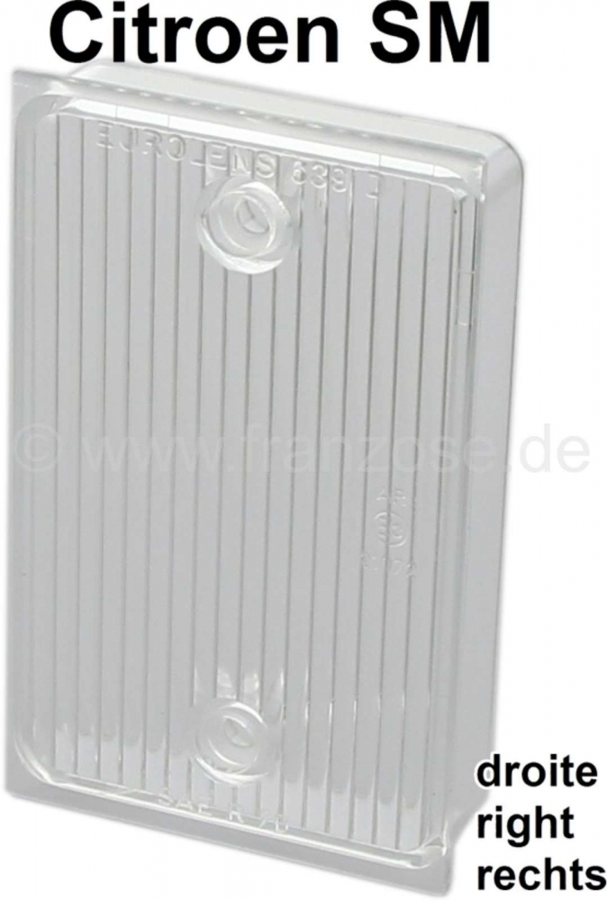 Citroen-DS-11CV-HY - SM, achteruitrijlichtkap rechts. Kleur: helder. Geschikt voor Citroen SM.