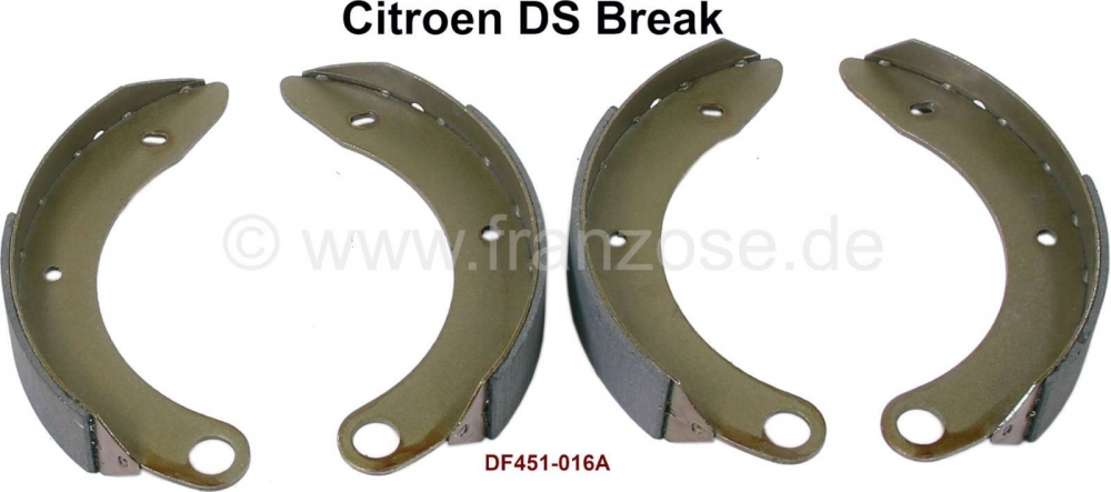 Citroen-DS-11CV-HY - Achterremschoenen (4 stuks, voor beide zijden). Geschikt voor Citroen DS Break! Geïnstall