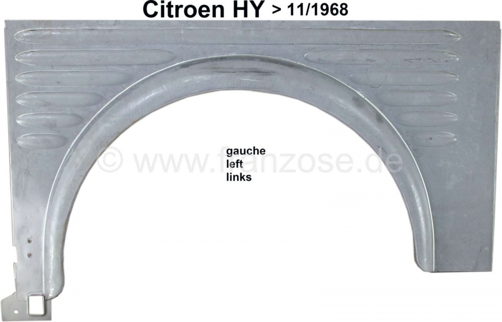 Citroen-DS-11CV-HY - Achterspatbord links, gemaakt van plaatstaal. (ronde wieluitsparing). Geschikt voor Citroe