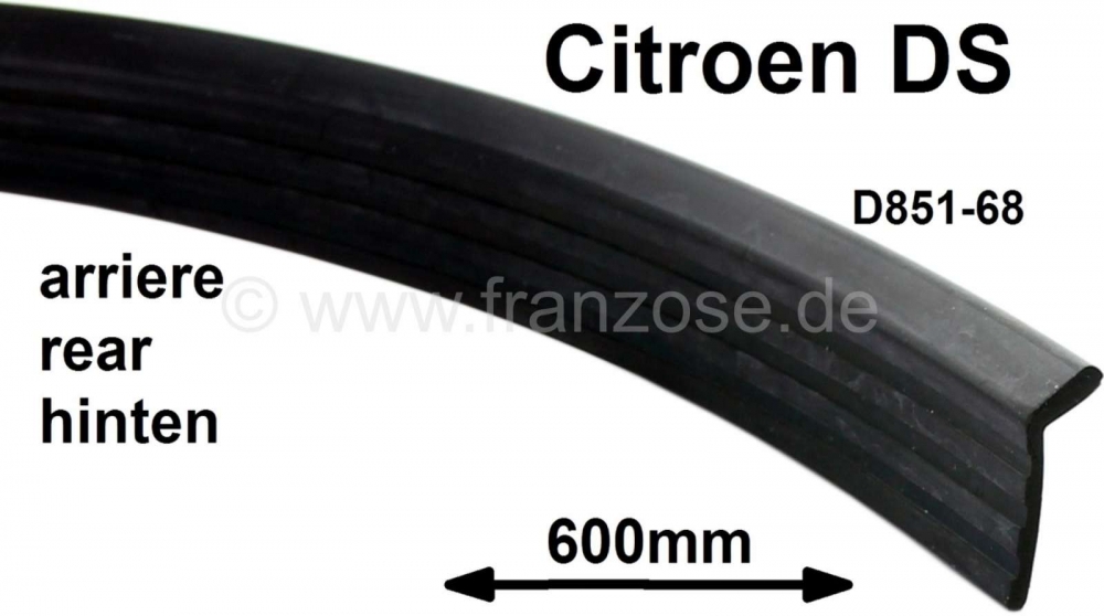 Citroen-DS-11CV-HY - Rubberen afdichting, voor het achterspatbordschot (binnenste spatbordafdichting naar de C-