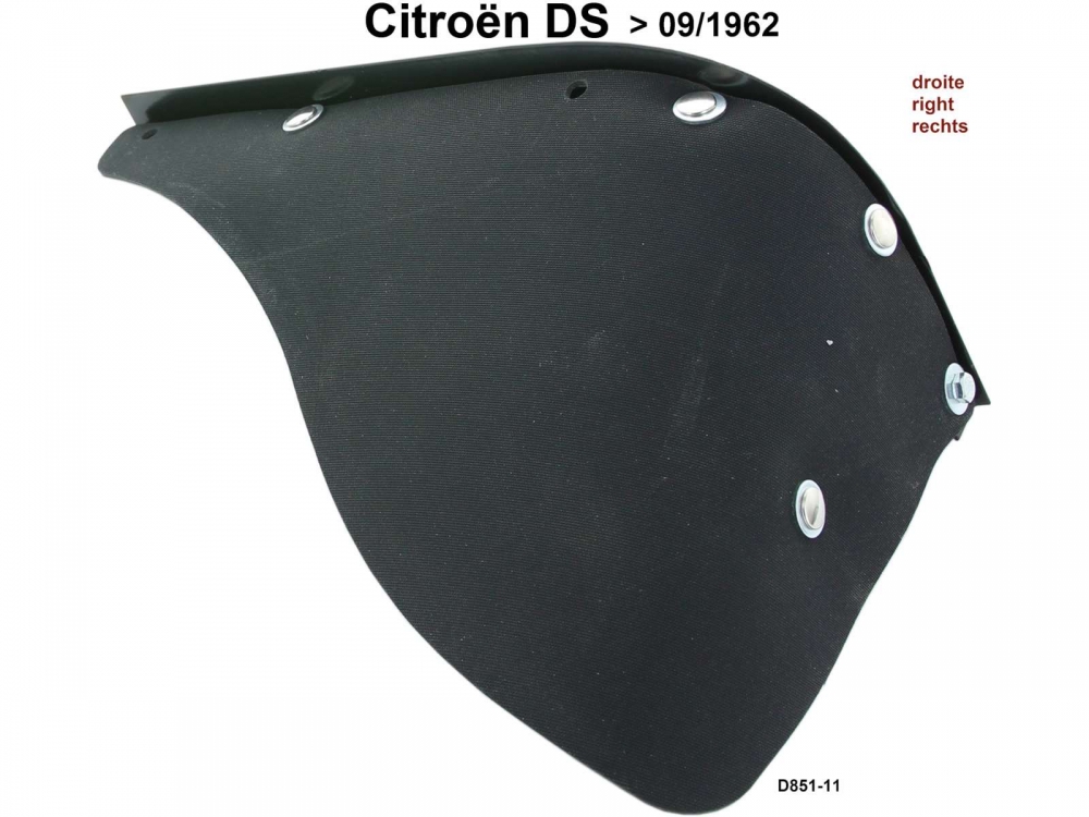 Sonstige-Citroen - Spatlap voor het achterwiel. Links, met metalen beugel. Geschikt voor Citroen DS, tot mode