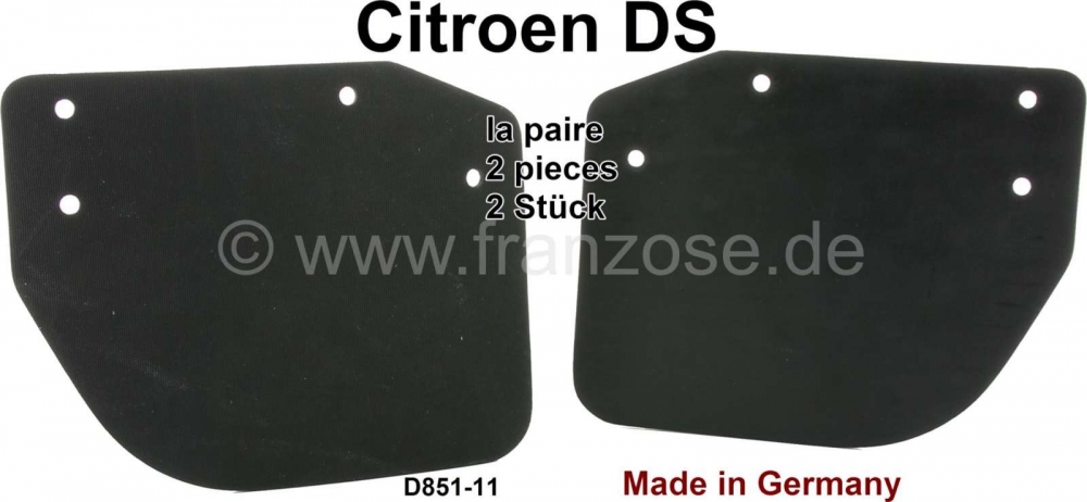 Citroen-DS-11CV-HY - Spatlappen voor het achterwiel. Links + rechts (2 stuks). Geschikt voor Citroën DS. De sp
