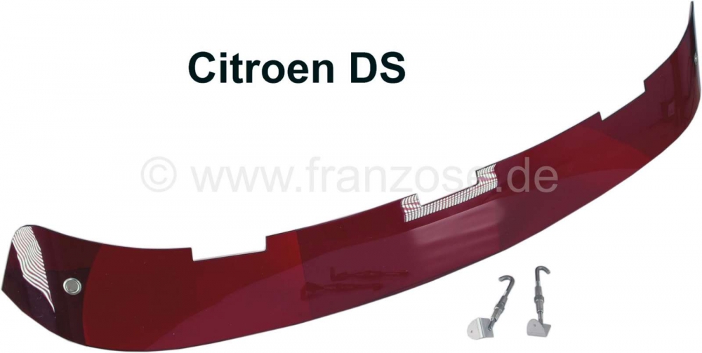 Citroen-DS-11CV-HY - Zonneklep rood (met beugels). Speciaal gemaakt voor Citroen DS.