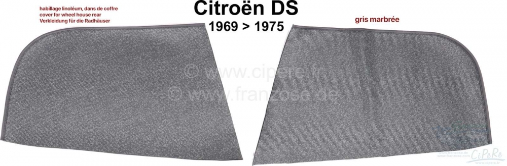Citroen-DS-11CV-HY - Wielkastbekleding achter (wielkastbekleding), voor DS familiale. Geschikt voor Citroen DS 