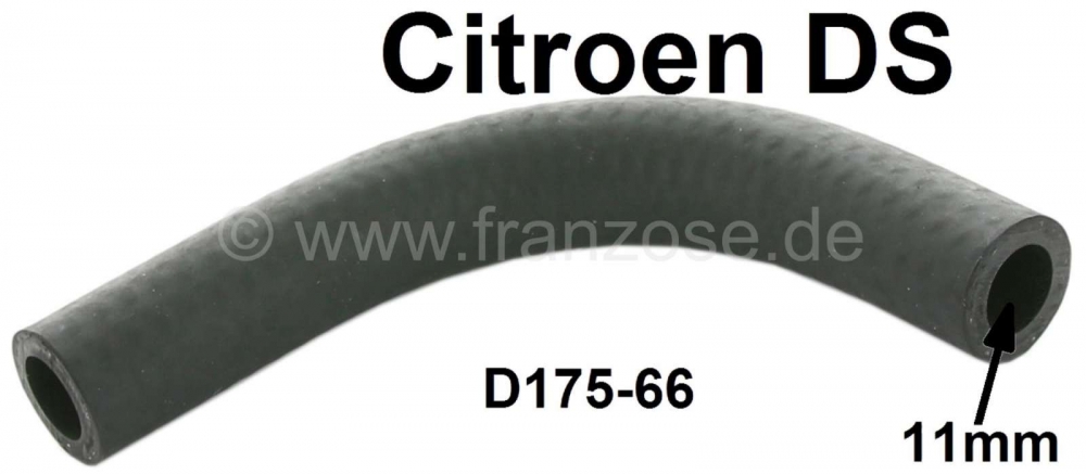 Citroen-DS-11CV-HY - Aansluiting tankventilatie rubber (gebogen). Geschikt voor Citroen DS. Of. D175-66. Afmeti