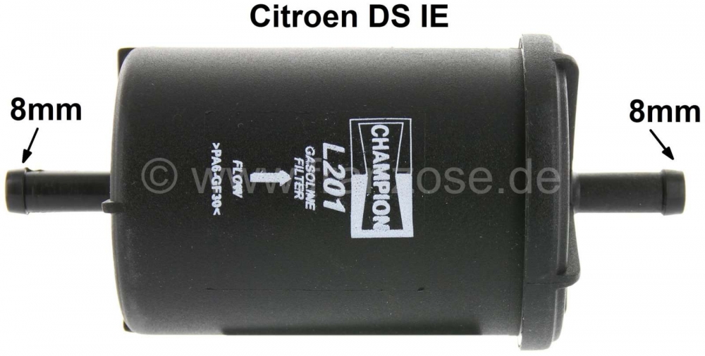 Citroen-DS-11CV-HY - Benzinefilter, rond. Geschikt voor Citroen DS IE (brandstofinjectie). Buitendiameter: 55mm
