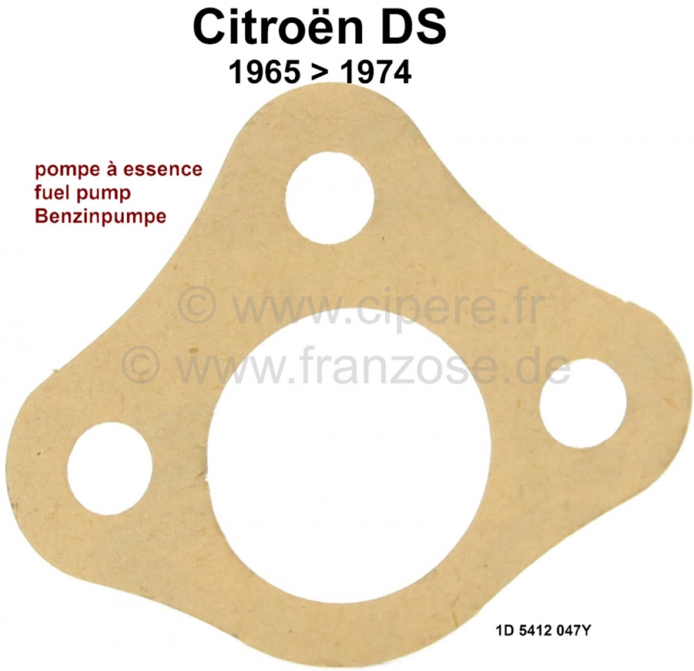 Citroen-DS-11CV-HY - Onderste afdichting benzinepomp (afdichting afstandsblok (stotergeleider) op het motorblok