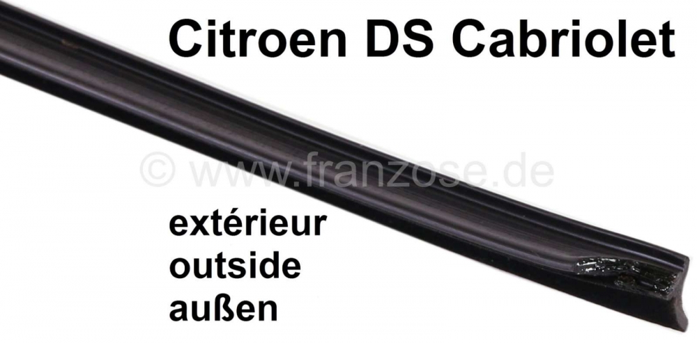 Citroen-DS-11CV-HY - Raamrubbers voor buiten. Geschikt voor Citroen DS Cabrio! Per stuk. Of. Nr. 7D5400771C