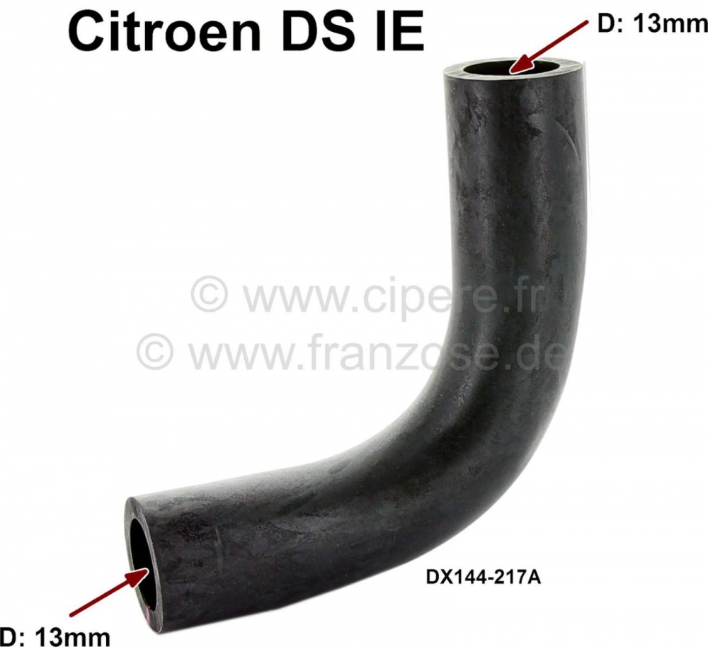 Citroen-DS-11CV-HY - Extra luchtschuif luchtslang (gebogen). Binnendiameter: 13,0 mm. Geschikt voor Citroen DS 