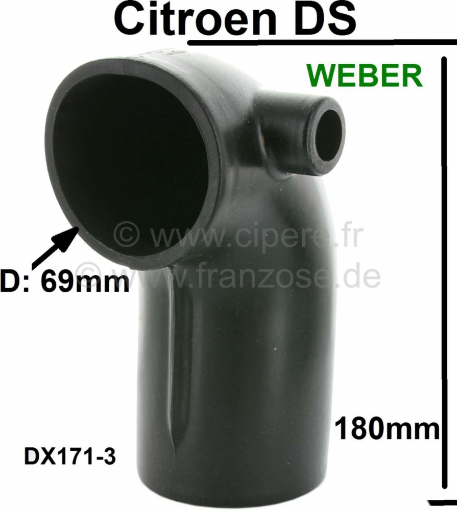 Sonstige-Citroen - Luchtinlaatslang, tussen carburateur (Weber) en luchtfilter. Geschikt voor Citroen DS, met