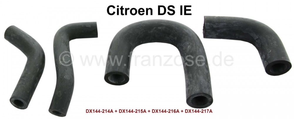 Sonstige-Citroen - Luchtslangset (4 stuks) voor warmloopregeling. Geschikt voor Citroen DS IE. Of. DX144-214A