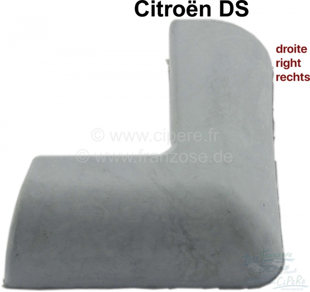 Citroen-DS-11CV-HY - Rubberen afdichting rechtsonder (grijze kleur) op de C-stijl (deurstop, afdichting van de 