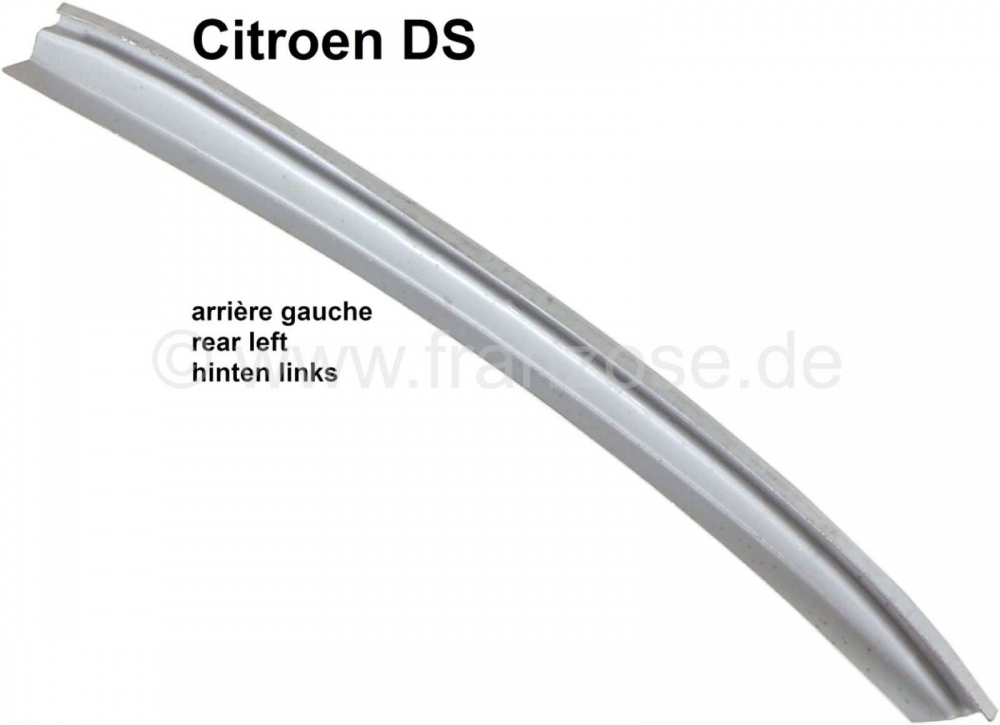 Citroen-DS-11CV-HY - Wielkast linksachter. Reparatieplaat voor de bovenrand, met houder voor het afdichtrubber 