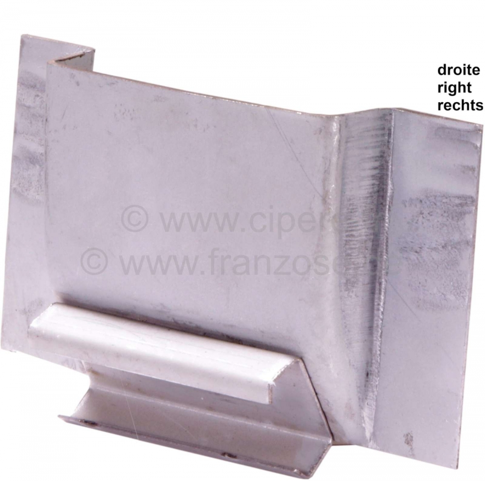 Citroen-DS-11CV-HY - B-stijl eindstuk rechts, met houder voor het rubber onderaan de stijl. De rubberhouder is 