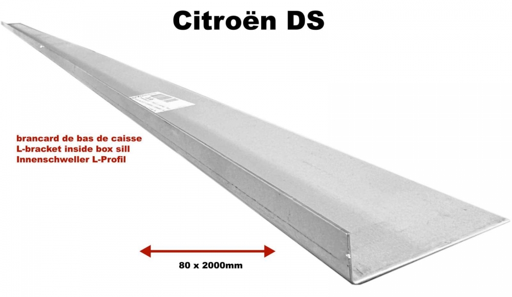Sonstige-Citroen - Binnendorpel - profiel, L-hoek. Geschikt voor Citroën DS. 80 x 2000 mm