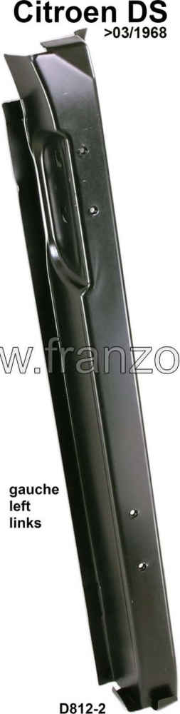 Citroen-DS-11CV-HY - C-stijl links, compleet tot bovenkant spatbord. Geschikt voor Citroen DS berline, tot mode