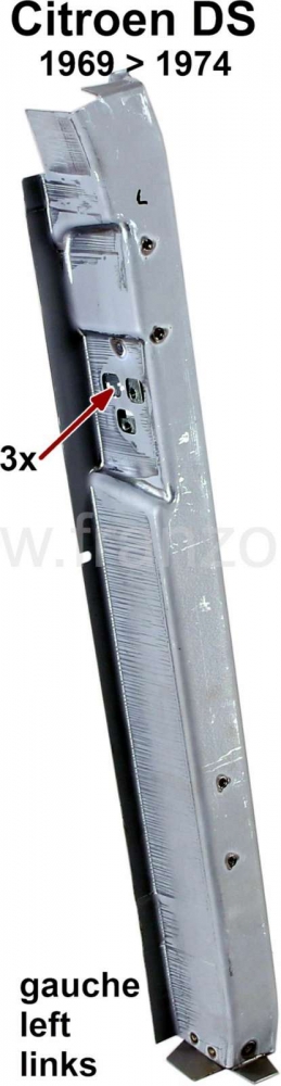 Citroen-DS-11CV-HY - C-stijl links, compleet tot bovenkant spatbord. Geschikt voor Citroen DS berline, vanaf mo