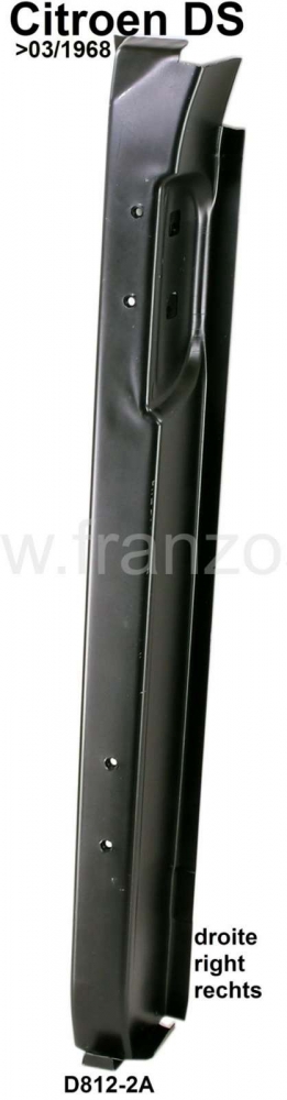 Citroen-DS-11CV-HY - C-stijl rechts, compleet tot bovenkant spatbord. Geschikt voor Citroen DS berline, tot mod